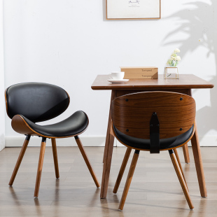 简艺欧式极简餐椅家用实木轻奢餐桌，凳椅子现代简约化妆椅贝壳椅