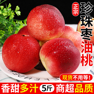 新鲜珍珠枣油桃5斤桃子新鲜水果应当季蟠桃子脆甜枣蜜桃整箱3