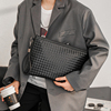 韩版男士时尚手拿包编织男女信封包潮街头手抓包文件包ipad斜跨包