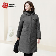 韩国中老年女装羽绒服连帽大码妈妈冬装宽松外套，气质加厚ouz5062