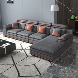 轻奢科技绒布沙发北欧客厅拆洗布艺乳胶沙发现代简约实木沙发a256