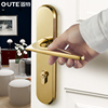固特门锁室内卧室静音北欧金色，简约浴室通用型门把手实木房门锁具