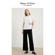 Marc O'Polo/MOP 夏季女士全棉个性字母印花宽松短袖T恤