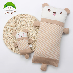 宝宝枕头新生婴儿荞麦，定型枕加长0-1-5岁纯棉，彩棉儿童卡通长枕头
