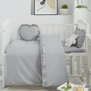 婴儿床床上用品纯棉宝宝床围栏，软包三四五件套夏季新生儿，床围防撞