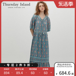 thursdayisland星期四岛屿23波，西米亚连衣裙t234mop248w商场同款