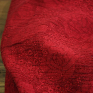 瓦娜原创设计师款棉麻提花绣花面料超柔连衣裙衬衫旗袍服装布料红