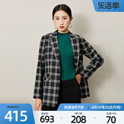 歌蒂诗时尚气质黑白格子条纹女西服 减龄外套3B36W1940