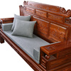 加硬实木沙发亚麻高密度海绵坐垫防滑中式木沙发海绵坐垫可以拆洗