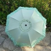 太阳伞防晒防紫外线雨伞，女晴雨两用折叠黑胶蕾丝公主遮阳洋伞女神