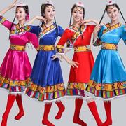 少数民族藏族舞蹈演出服装，水袖女成人男款藏族，服装广场舞表演服饰