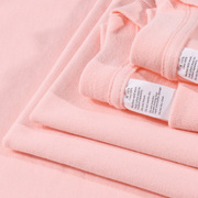 250g日系重磅糖果色淡粉色藕粉色宽松纯棉长袖T恤男女纯色打底衫