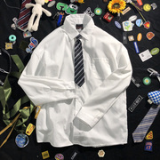 加领带dk白衬衫男内搭男士长袖白色衬衣领带学生学院风制服穿搭女