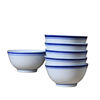 lichen景德镇青花瓷器蓝边碗饭碗陶，瓷碗釉下彩碗餐具微波炉适用中