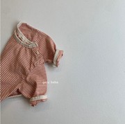 儿童纯棉长袖t恤衫薄款韩版婴儿，条纹打底衫男女宝宝空调衫春夏装