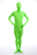 荧光绿连体塑身衣，浅绿色连体衣全包，紧身衣舞台演出服装cos