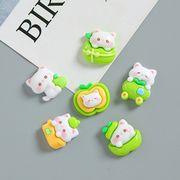 卡通可爱苹果小猫diy奶油胶手机壳材料包手工制作发饰品树脂配件