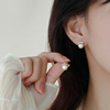天然淡水珍珠耳钉s925纯银耳环轻奢小众，设计高级感耳饰女