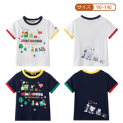 日系MK夏季儿童纯棉短袖卡通图案男童薄款T恤夏圆领套头T恤90-140