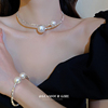 碎银珍珠项链2024锁骨链女高级感配饰项圈颈带颈链装饰