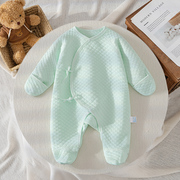婴儿夹棉包脚连体衣宝宝保暖衣新生儿包手连脚和尚服护肚衣服秋冬
