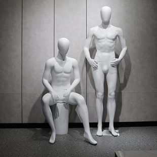 男模特道具全身服装展示架，半身假人台哑白坐模橱窗，韩版拍摄影人偶