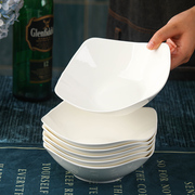 纯白8英寸碗大号家用陶瓷四方异性面碗菜碗汤碗酒店个性简约餐具