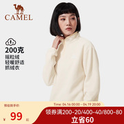 CAMEL骆驼户外抓绒衣女2023春季摇粒绒上衣保暖套头卫衣加绒外套