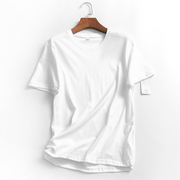 L680简约纯色宽松圆领棉质上衣夏季2021百搭休闲短袖女式T恤