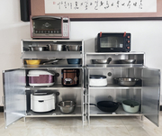 加高超窄铝合金橱柜碗柜家用厨房，柜简易餐边收纳柜储物置物阳台柜