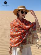 丝巾披肩围巾两用大西北沙漠防晒新疆西藏民族风沙滩巾旅游外搭薄