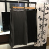 出口日本原单 重磅  羊毛百搭纯色灰色黑色百褶半身裙