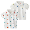男童短袖t恤2023夏装洋气，薄宝宝半袖，翻领上衣儿童白色polo衫