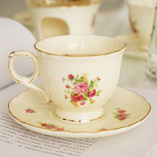 欧式茶具复古创意骨瓷咖啡杯，配碟陶瓷杯子，下午茶杯情侣杯