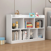 白色实木书架儿童落地书柜自由组合格子柜简易置物架，矮柜储物柜子