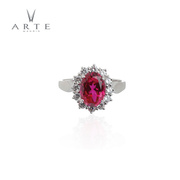 arte艾尔蒂西班牙珠宝戒指，女宫廷风红蓝绿宝石，925银食指戒送礼物