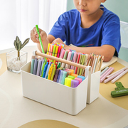 网红桶桌面马克笔收纳盒，大容量笔筒书儿童，画笔水彩笔铅笔文具桶笔