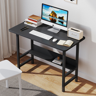 电脑桌卧室家用学生写字书桌长方形办公桌，出租屋简易小桌子置物架