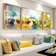 新中式客厅装饰画北欧轻奢挂画现代简约沙发背景墙壁画卧室三联画