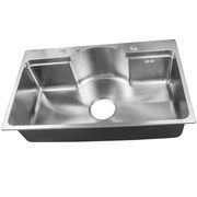 厨房水槽套餐大单槽304不锈钢洗菜盆洗碗池一体成型加厚水斗台下