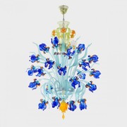 意大利威尼斯中古穆拉诺吊灯，murano手工玻璃鸢尾花，吊灯霓德灯饰