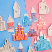 城堡硅胶模具翻糖巧克力模具网红儿童王子公主粉色系生日烘焙配件