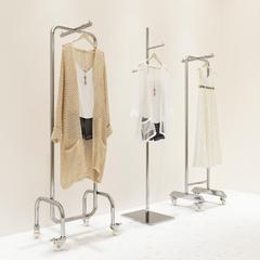 服装店展示架不锈钢高档正挂架女装店专用货架落地陈列架衣服架子
