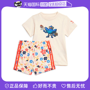 自营阿迪达斯三叶草童装夏季儿童1-3岁宝宝短袖T恤套装IR9640