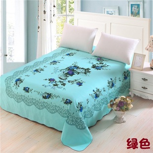 纯棉粗布斜纹加厚丝光印花上海老款式被单1.5m1.8米床上床单单i.