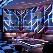 ktv壁画科技感仿发光立体凹凸墙布酒吧歌厅会所，包厢走廊墙纸壁布
