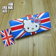 hellokittykitty猫英国米字旗日韩版可爱长款钱包学生钱包