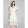 贝茜妮法式气质纯棉白色连衣裙女2024夏季设计感收腰长款裙子