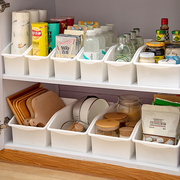 厨房橱柜收纳盒水槽下置物架整理盒带轮桌面储物盒零食，杂物收纳筐