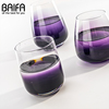 高颜值玻璃杯创意啤酒杯紫色水晶玻璃酒杯套装果汁杯洋酒杯杯子